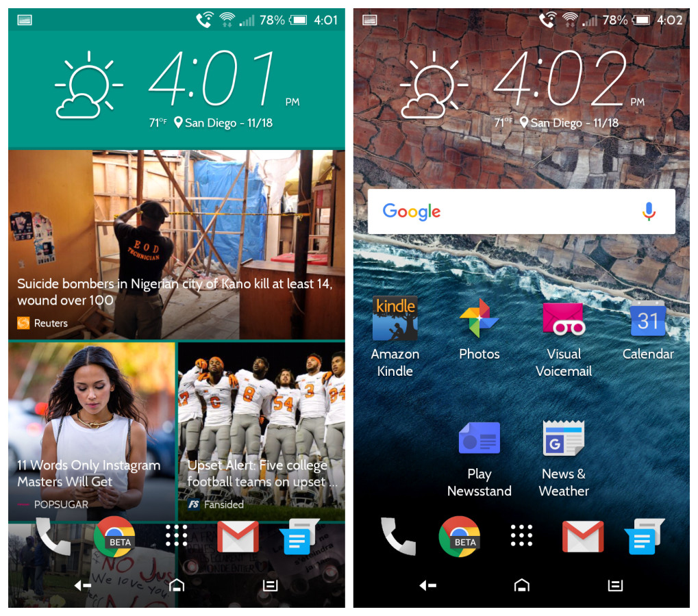 Sense UI enhances and diminishes Android 6